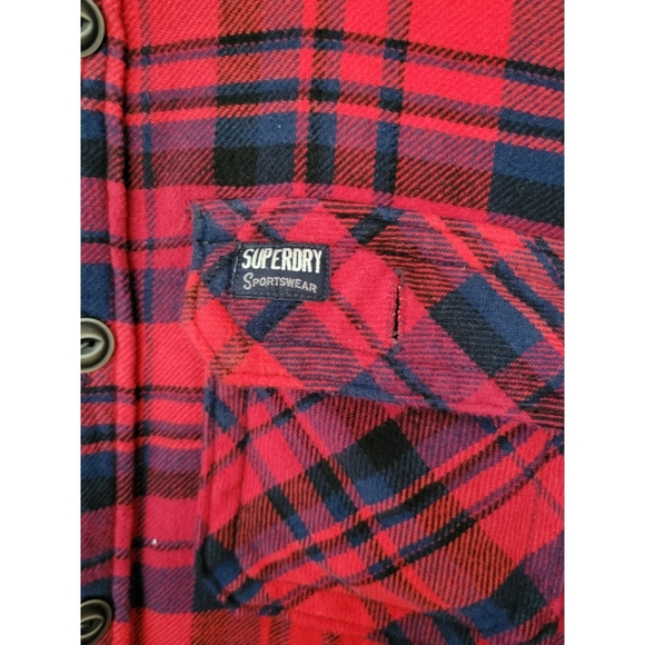 Superdry Other - SuperDry, Milled Flannel Shirt, Red & Navy, Size Medium